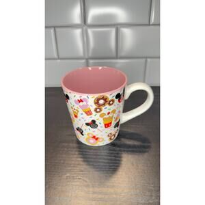 Disney Eats Mickey & Minnie Donut Coffee Mug - Large 16 oz Pink & White - NWT